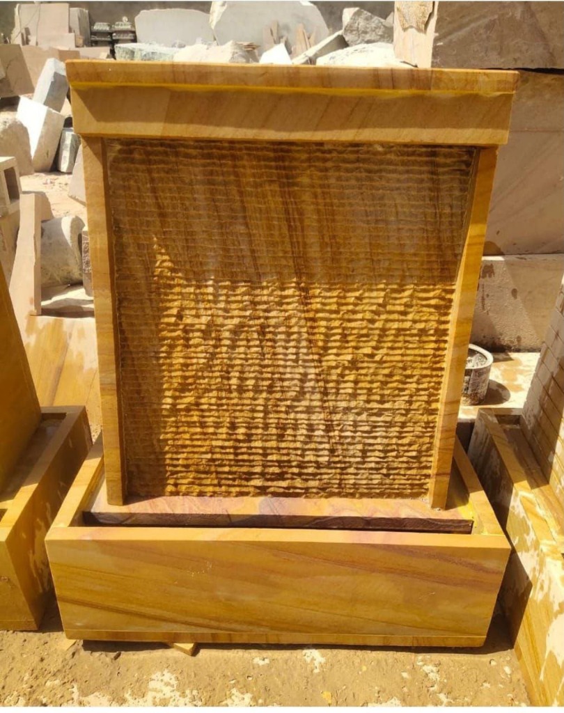 Carved Sandstone Water Fountain Main Slab Image